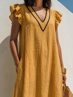 Vintage Art Comfortable Fabrics Cotton Linen Dress