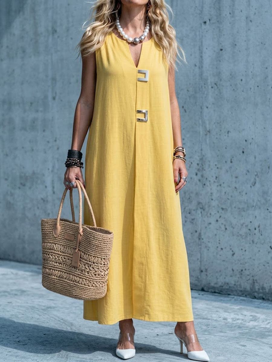 Women's Minimalist Casual Sleeveless Long Dress
