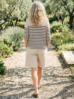 Women's Casual Cotton-Linen Drawstring Mid-Length Shorts