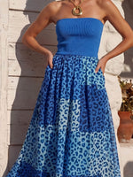 Vintage Art Comfortable Summer Fabrics Patchwork Chiffon Leopard Dress