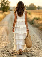 Women's Ruffled Tiered Sleeveless Maxi Dress