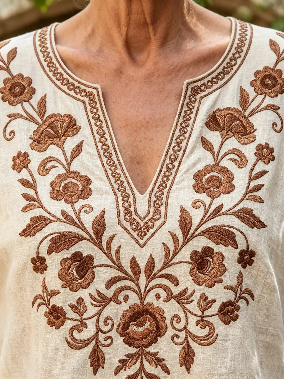 Women's Ethnic Prints Linen-Blend Short Set