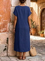 Women's Linen-Blend Pocket Dress
