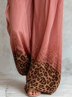 Women's Pink Leopard Ombre Wide-Leg Set