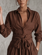 Solid Color Collared Top And Stylish Casual High-waisted Trousers Two-piece Set