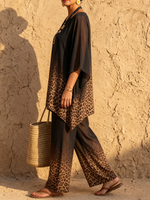 Women's Ombre Leopard Chiffon Two-Piece Set
