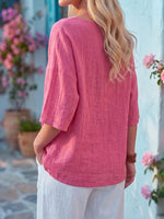 Vintage Art Comfortable Summer Fabrics Cotton Linen Shirt