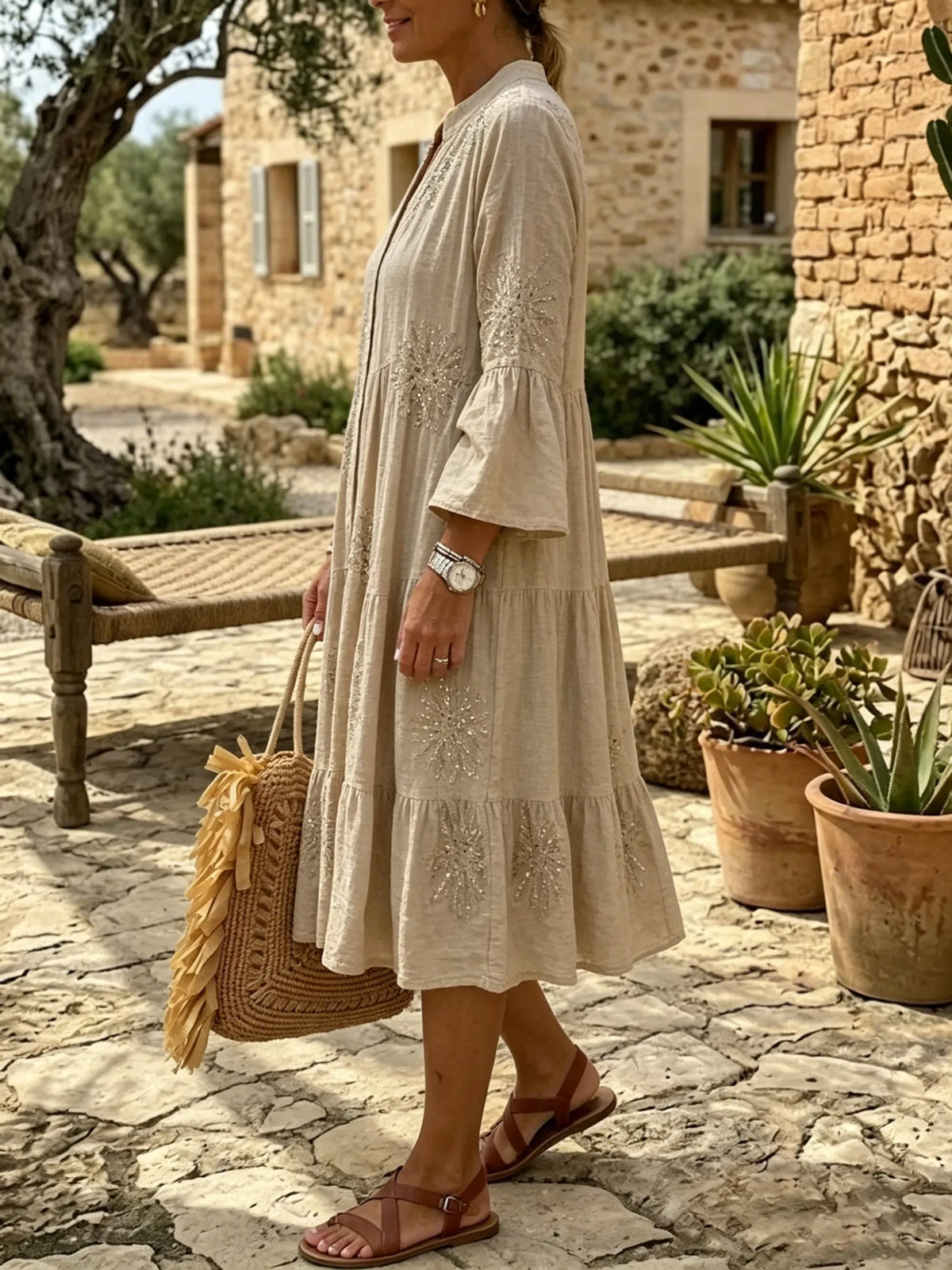 Women's Tiered Midi Dress