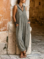 Women's Leopard Print Hooded Harem Jumpsuit