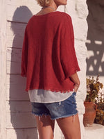 Vintage Art Comfortable Summer Fabrics Breathable Knitting Shirt