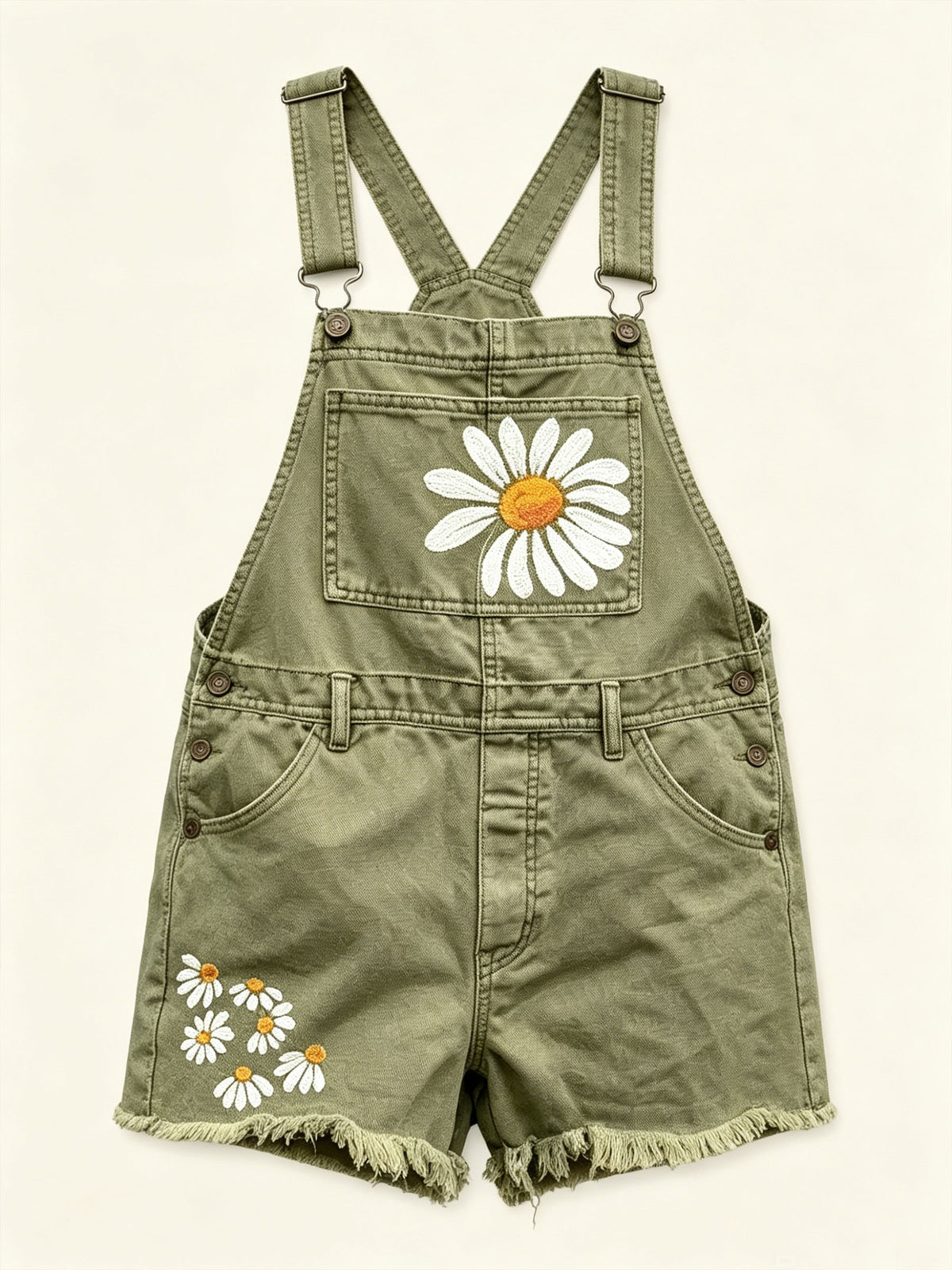 Womens Summer Daisy Adjustable Vest Denim Overalls