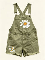 Womens Summer Daisy Adjustable Vest Denim Overalls