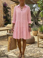 Rosewood Striped Tiered Shirt Dress