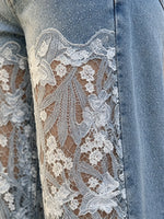 Women's Lace Cutout Patchwork Jeans