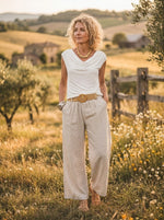 Women's Solid Cowl Neck Sleeveless Cotton Top