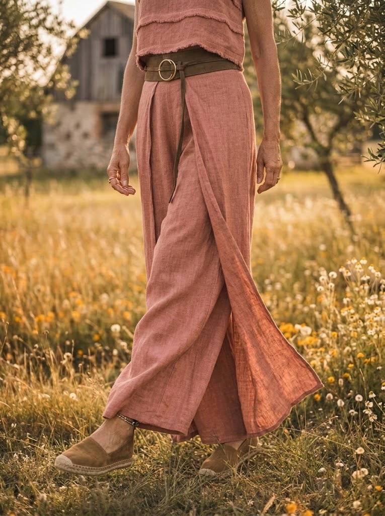 Women's Solid Layered Overlay Wide Leg Palazzo Pants