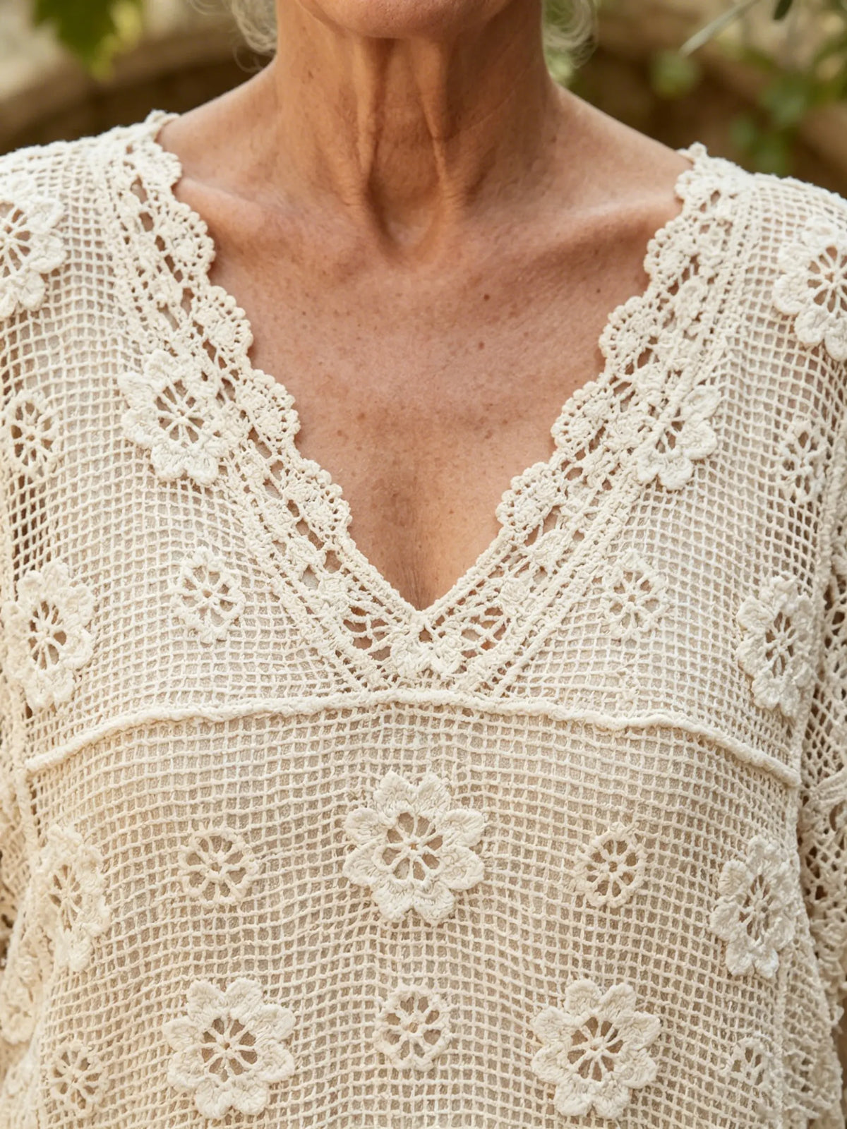 Women's Boho Crochet Fringe Cover-Up Blouse