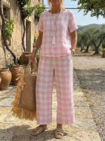Women's Pink Gingham Coordinated Set